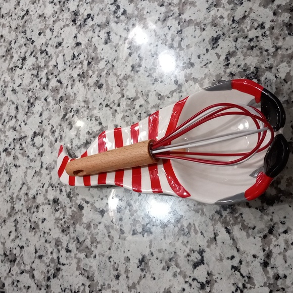 CWC 3-pc. Holiday Baking Tools Set In Red / White Spoon Rest| Spatula | Wihisk - Picture 5 of 12